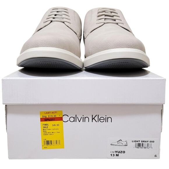 Calvin Klein Men Yuzo Casual Derby Oxfords Size US 13M Light Gray Faux Leather main image 4